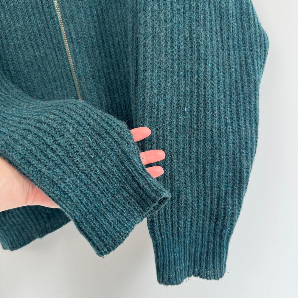 Vintage L.L.Bean Wool Alpaca Sweater Made in USA Chunky Knit Forest Green Mens L - Picture 7 of 16